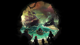 pirates and ship wallpaper HD wallpaper