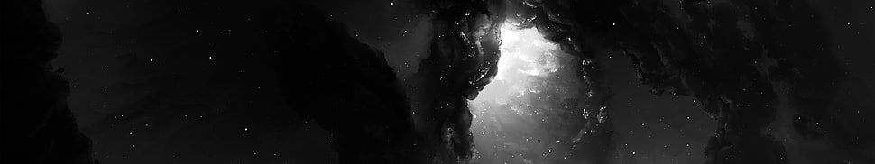 grey and black cave, space, galaxy HD wallpaper