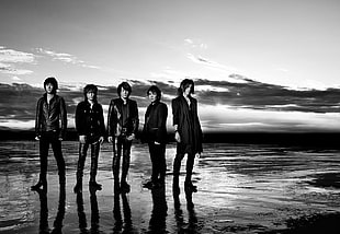 four black wooden framed white padded chairs, Luna Sea, music HD wallpaper