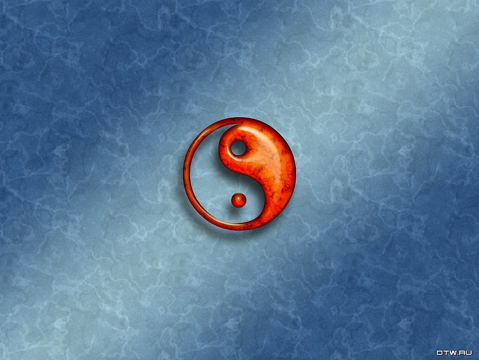 red Yin Yang logo, Yin and Yang HD wallpaper