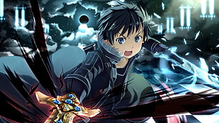 Kirito from Sword Art Online illustration HD wallpaper