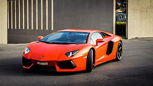 Lamborghini Aventador, orange cars, Super Car , vehicle