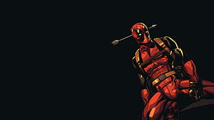Deadpool with arrow on head illustration HD wallpaper