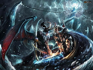 DOTA TerrorBlade, fantasy art, Warcraft, Illidan, Lich King HD wallpaper
