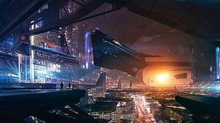 city buildings, science fiction, futuristic city HD wallpaper