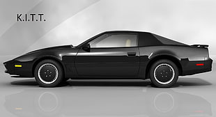 black sports coupe, sports car, Pontiac, simple background, Knight Rider HD wallpaper