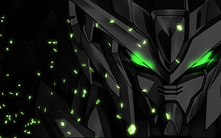Gundam character, Gundam, mech, artwork, green eyes