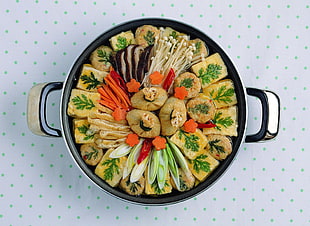 bowl of assorted vegetable hotpot