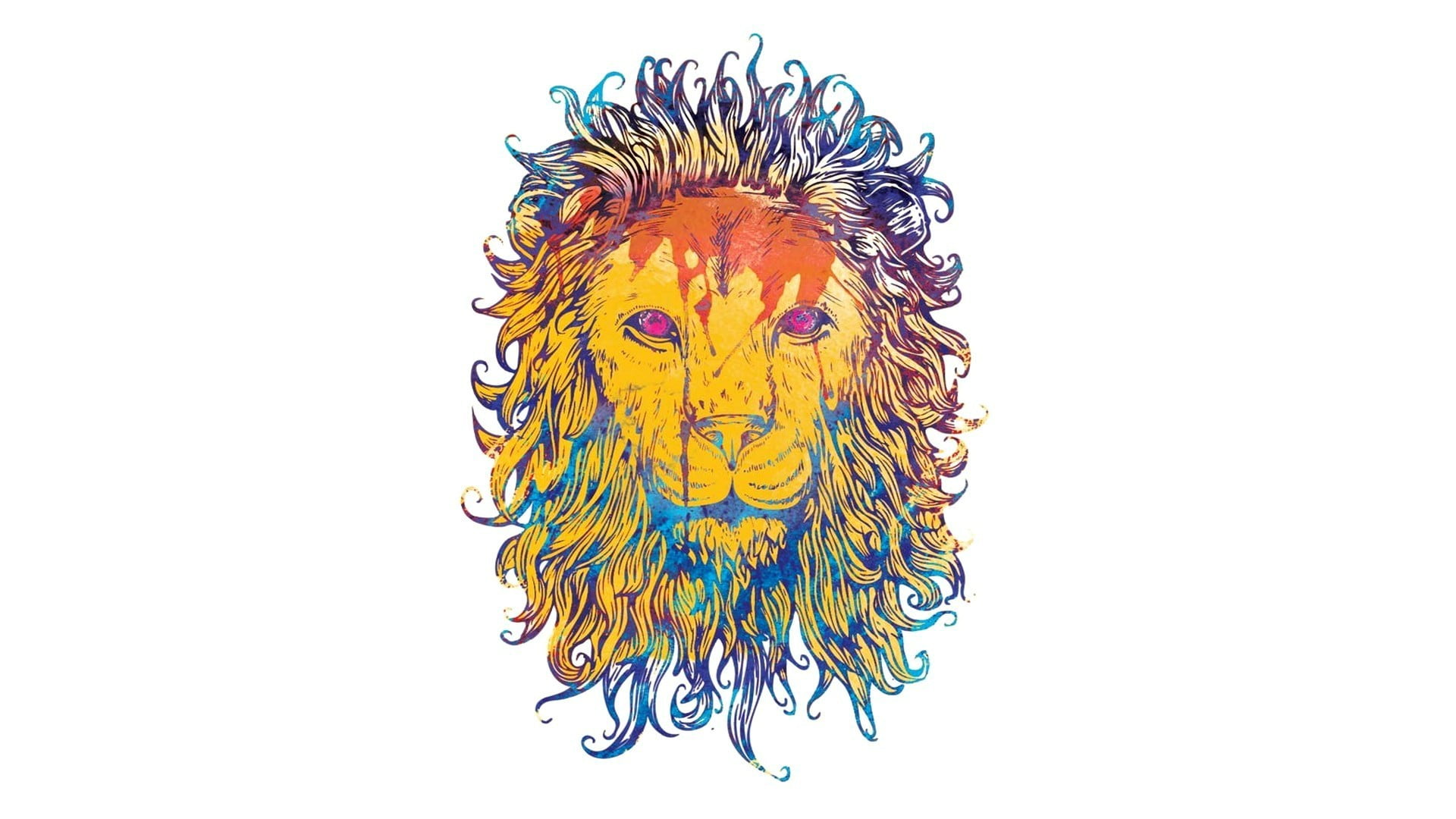 yellow and blue lion clip art