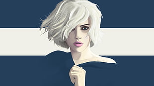 woman's profile vector art digital wallpaper