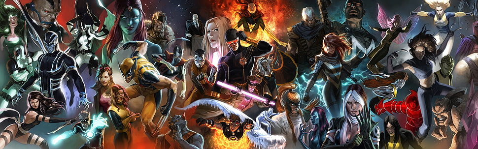 assorted Marvel illustration, X-Men, collage HD wallpaper