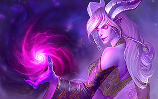 long haired female character wearing robe digital wallpaper, whispers of the old gods, Hearthstone