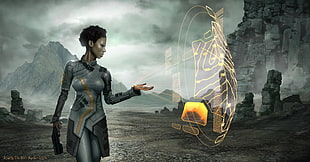game application digital wallpaper, cyberpunk, futuristic