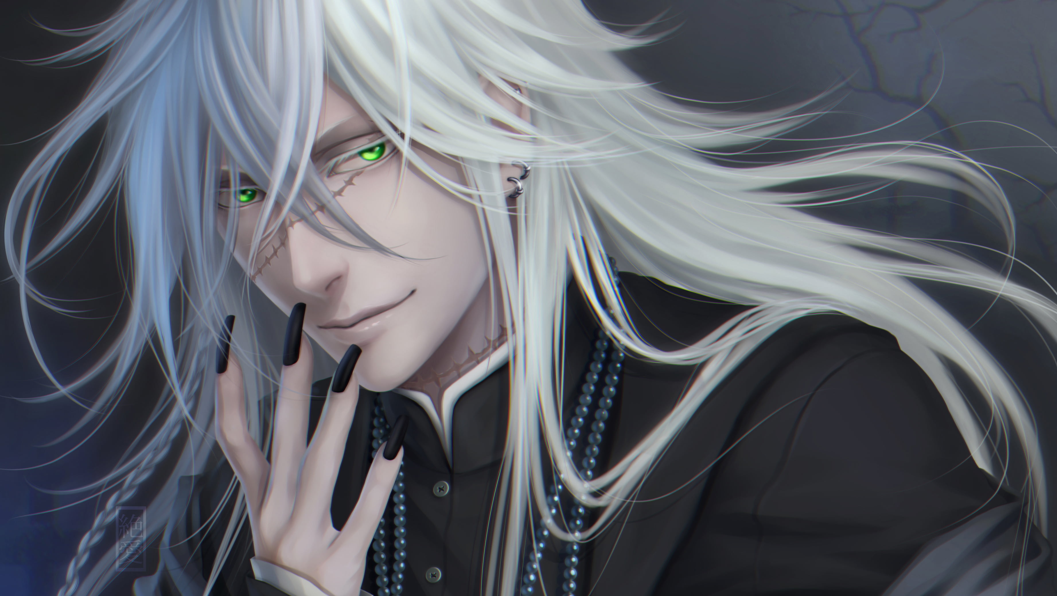 an anime character with long white hair and blue eyes  Stable Diffusion   OpenArt