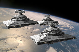 three Star Wars spaceships, Star Wars, Star Destroyer HD wallpaper