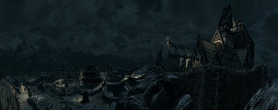 castle sketch, The Elder Scrolls V: Skyrim, video games HD wallpaper