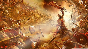 game application poster, Kratos, God of War, video games