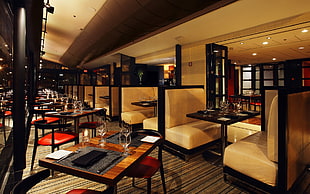 brown and black restaurant interior