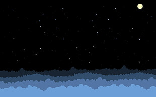 gray clouds during nighttime illustration