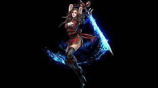 anime girl holding sword illustration, fantasy art, sword HD wallpaper