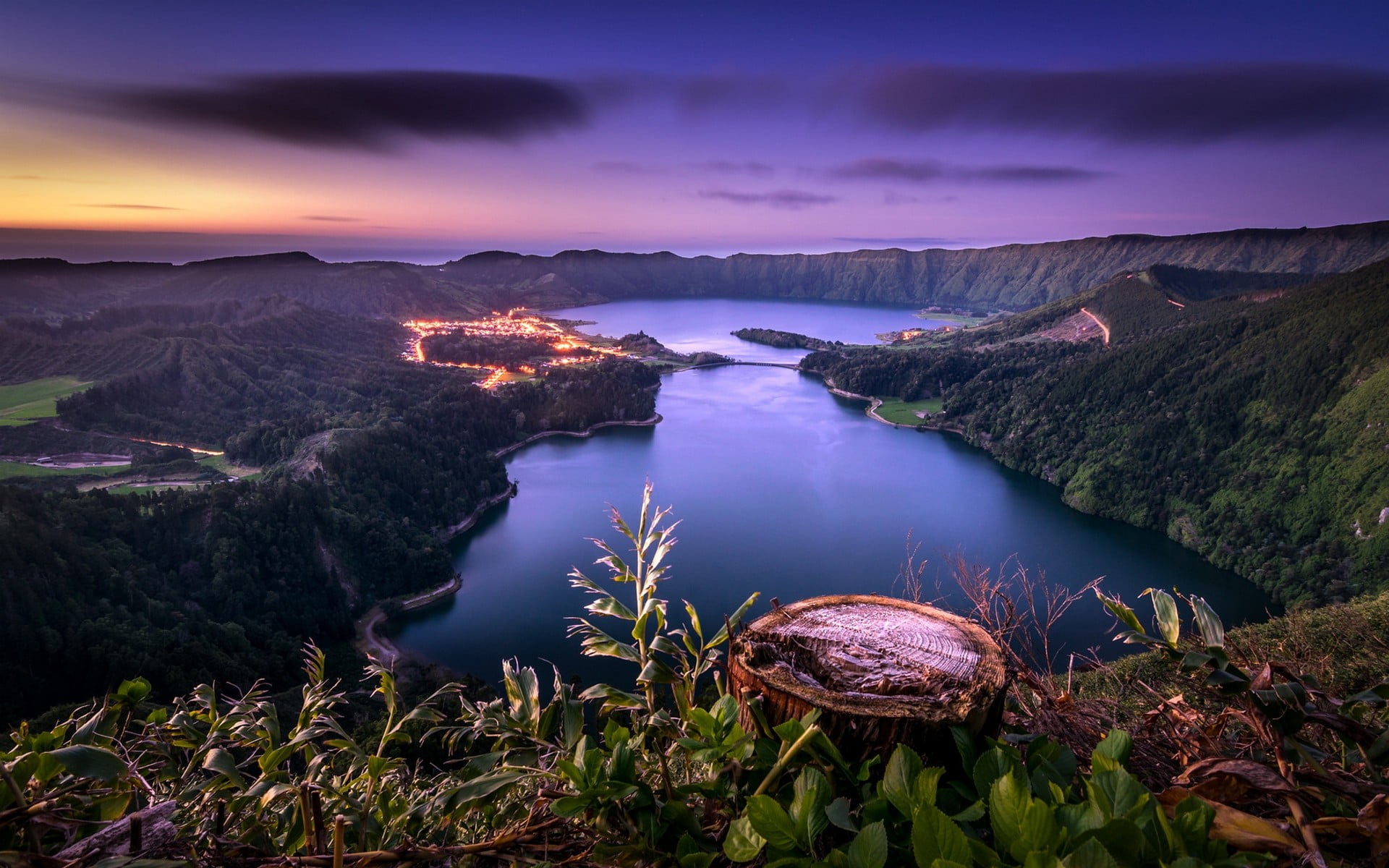 nature, landscape, sunset, lake