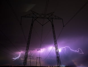 Oresund Bridge, Copenhagen, Thunderstorm, Wires, Night