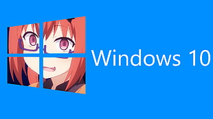 Windows 10 logo, anime, Windows 10, Gabriel Dropout, Satanichia McDowell Kurumizawa HD wallpaper
