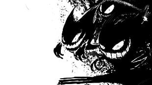 black ghosts illustration, Pokémon, Haunter