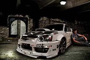 white Subaru Impreza HD wallpaper