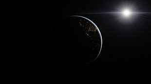 full moon, space, Earth, Sun, Space Engine