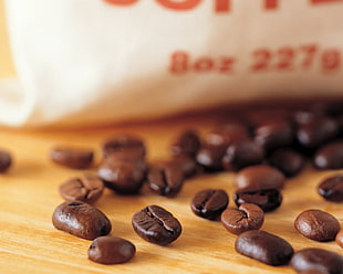 close up photo of brown coffee beans HD wallpaper