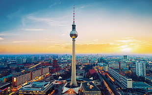 gray tower, city, Berlin, cityscape, Germany HD wallpaper