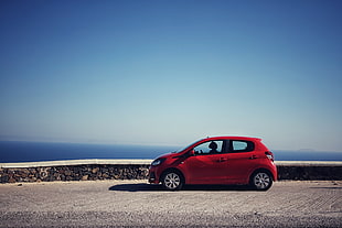 red 5-door hatchback, Car, Mini, Red HD wallpaper