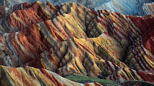 brown and beige textile, landscape, nature, mountains, Zhangye Danxia National Geological Park