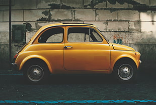 yellow Volkswagen Beetle HD wallpaper