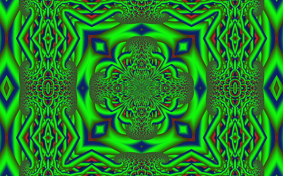 green patterned painting HD wallpaper