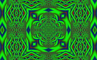 green patterned painting