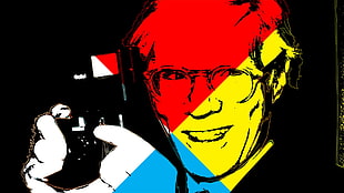 portrait of man painting, Andy Warhol, digital art, celebrity, artwork HD wallpaper