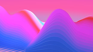 multicolored wave, Waves, Gradient, 