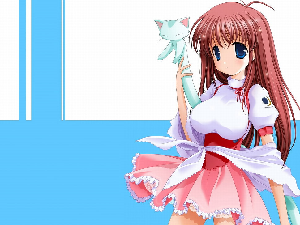 red haired anime HD wallpaper