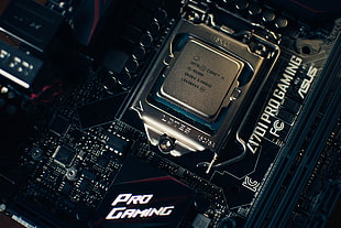 silver computer processor, CPU, Intel, ASUS, Pro Gaming