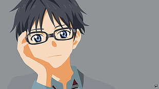 anime character wearing eyeglasses, Shigatsu wa Kimi no Uso, Arima Kousei HD wallpaper