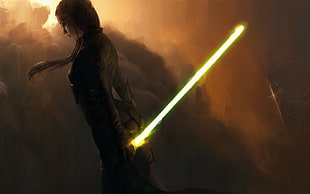 Star Wars: The Force Awakens, Rebels, green, lightsaber HD wallpaper