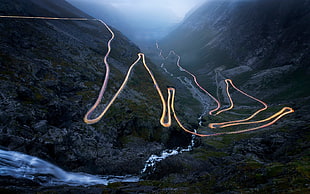long exposure photography of mountains, Norway, Trollstigen, long exposure, road HD wallpaper