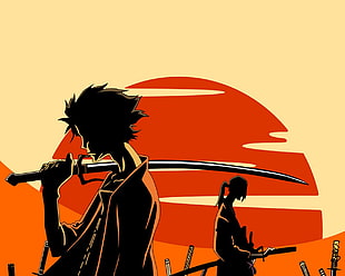 two samurais clip art, Samurai Champloo, Mugen, katana HD wallpaper