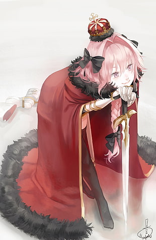 female anime character with sword illustration, anime boys, Astolfo (Fate/Apocrypha), Rider of Black, Fate/Apocrypha 