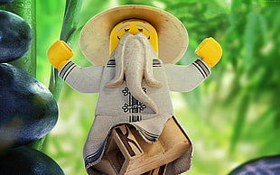 yellow and beige monk LEGO minifigure HD wallpaper