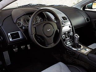 black vehicle steering wheel HD wallpaper