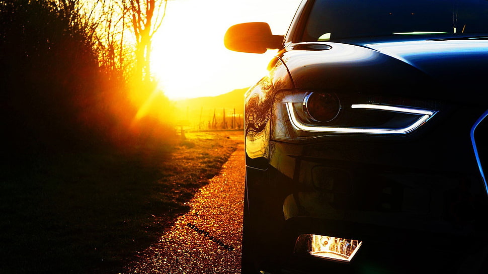 black car, Audi, car HD wallpaper