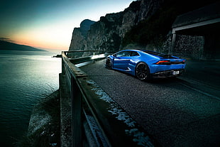 blue sports coupe, Lamborghini, Lamborghini Huracan, blue cars, vehicle